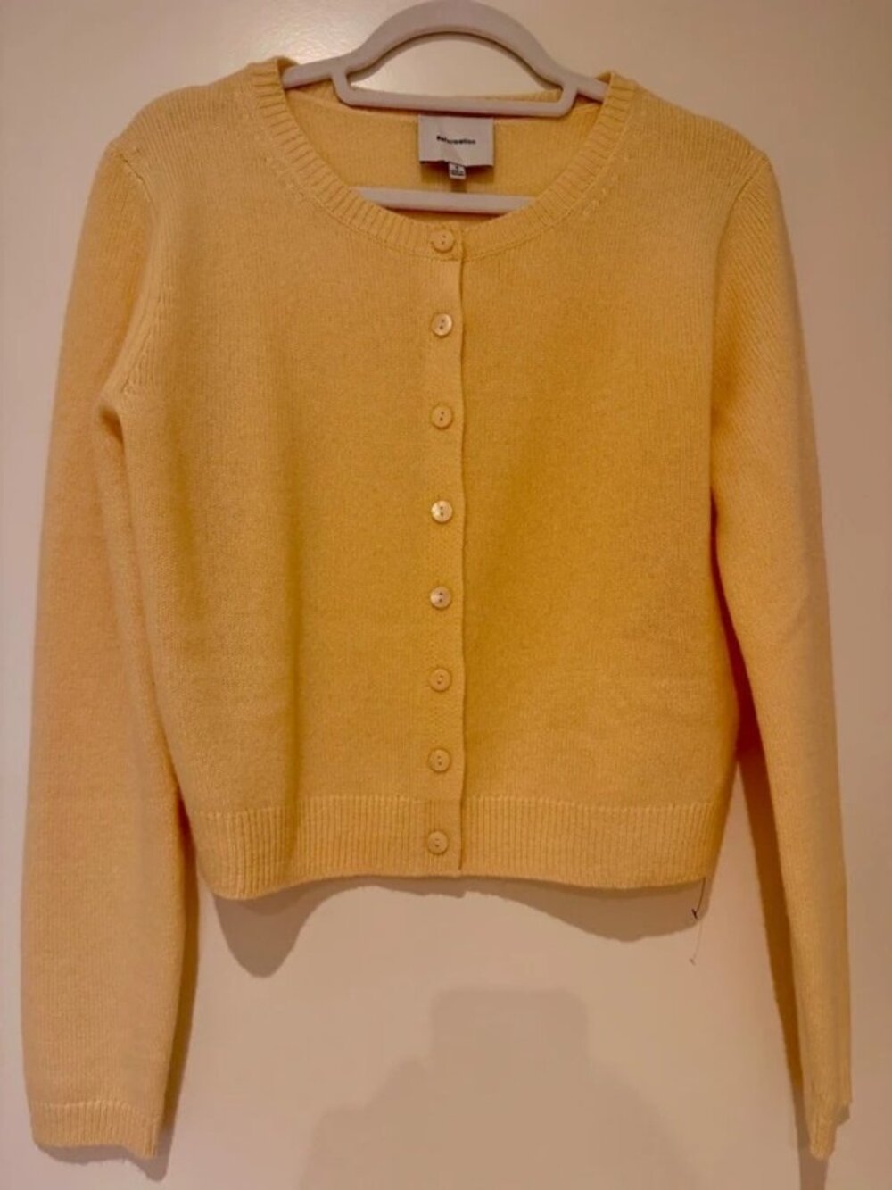 Reformation Clara Cardigan Butter Yellow Size S